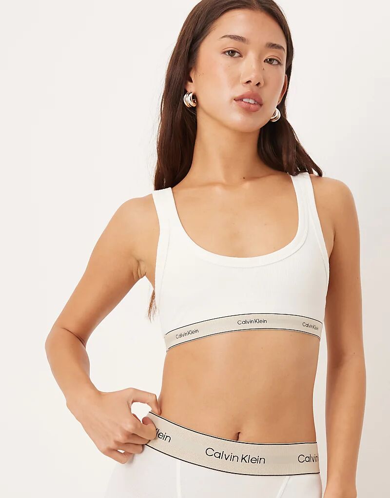

Бюстгальтер-бралетт Calvin Klein Heritage Cotton ярко-белого цвета