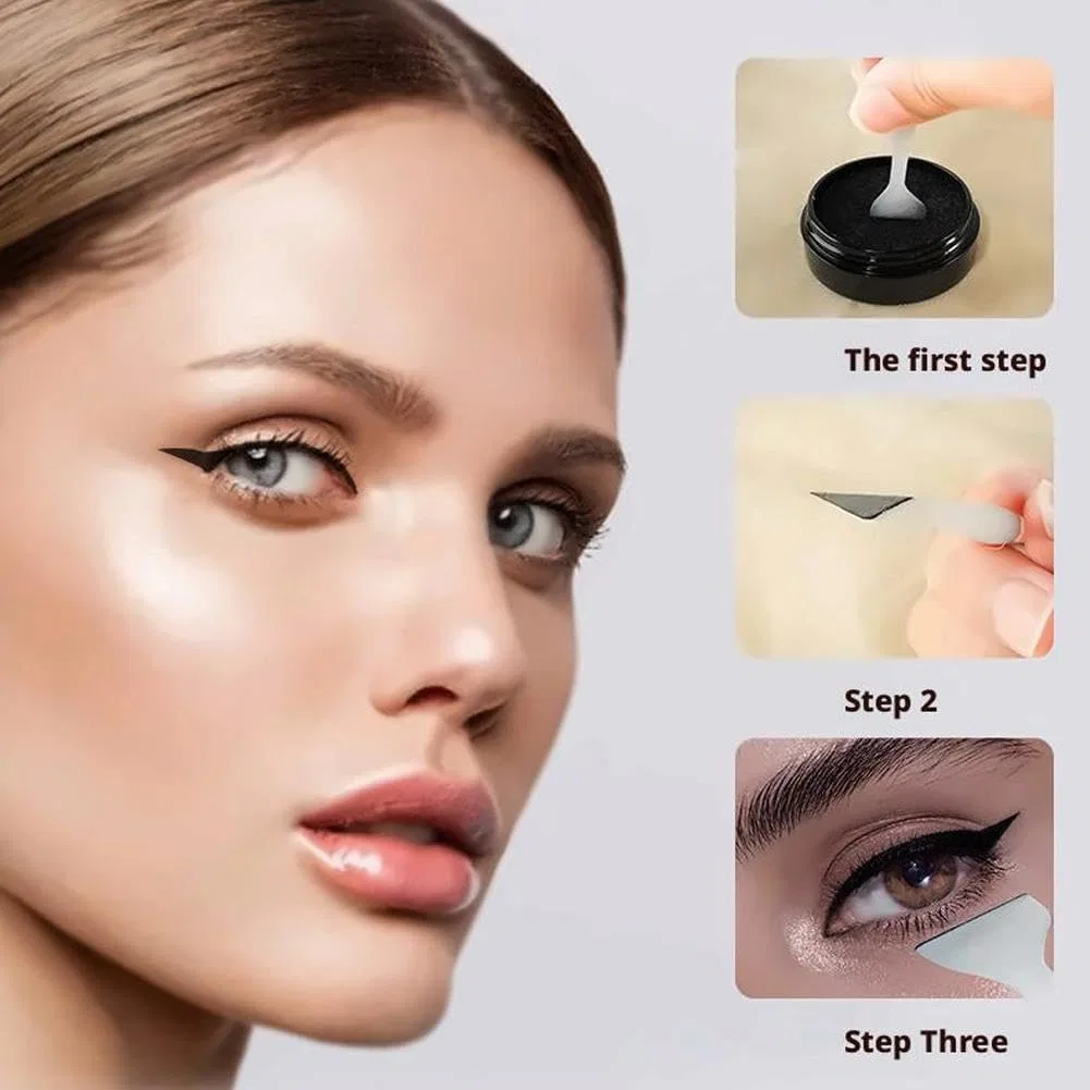 Подводка для глаз с трафаретом Eyeliner Stamp Srhw, набор из 2 штук, водостойкая — фото 3