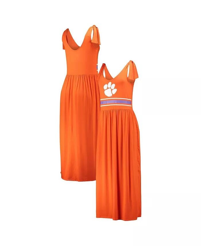 

Женское оранжевое платье макси с круглым вырезом Clemson Tigers Game Over G-Iii 4Her By Carl Banks