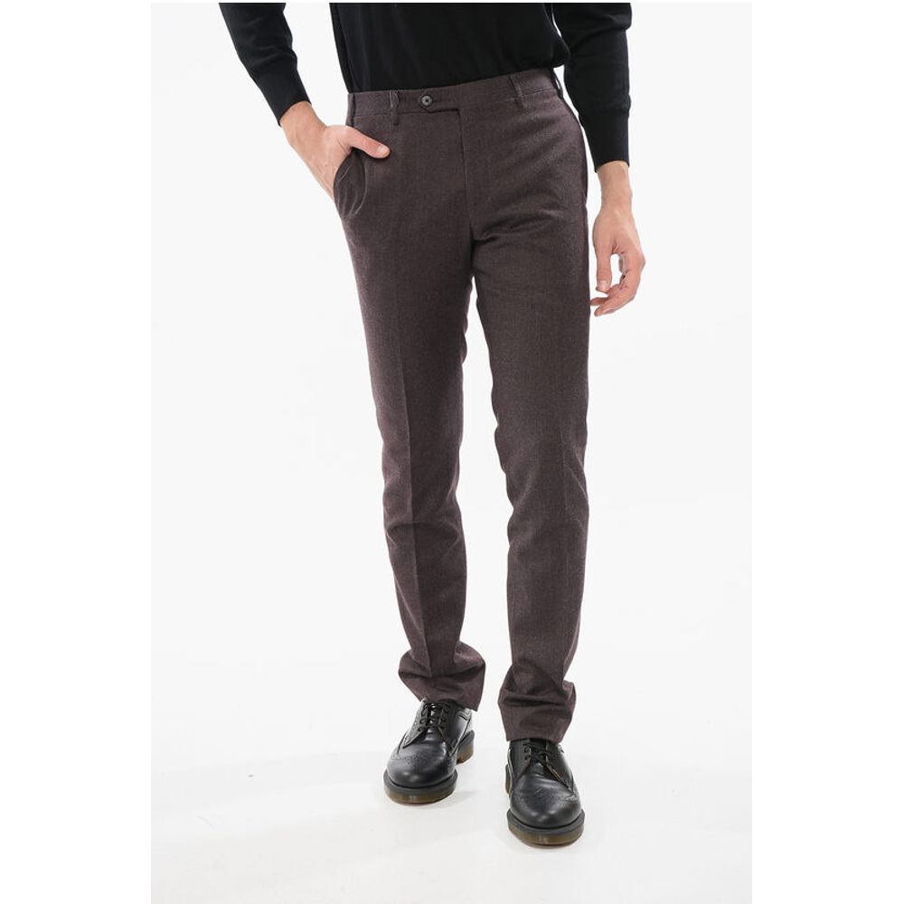 

Брюки прямого кроя с высокой талией из смеси шерсти Corneliani, Brown