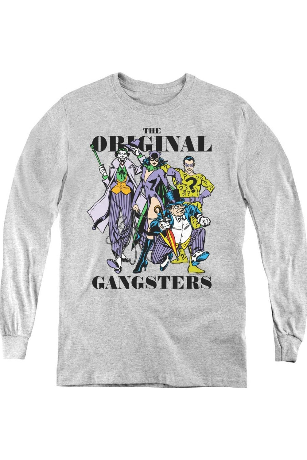 

DC Comics Original Gangsters Молодежная футболка с длинным рукавом Gildan, Athletic Heather