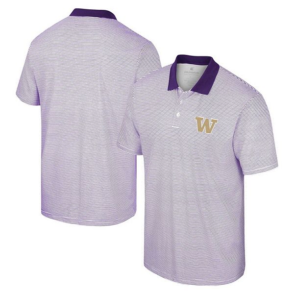 

Мужская поло Washington Huskies в бело-фиолетовую полоску Colosseum