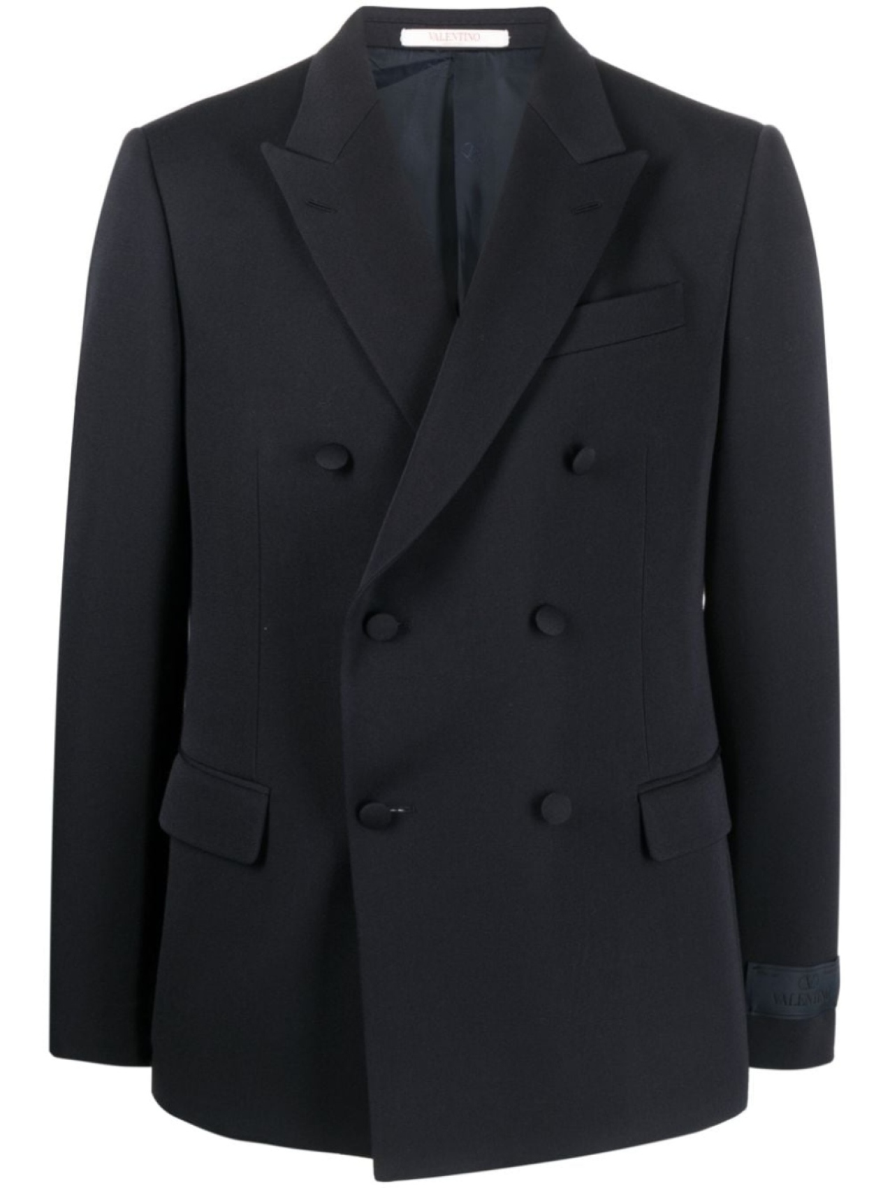 

Valentino Garavani wool double-breasted blazer, синий