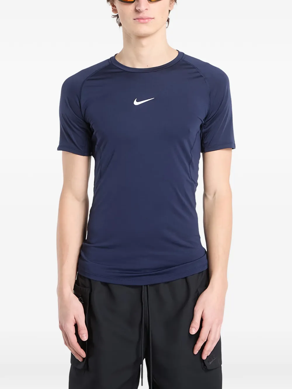 Футболка для активного отдыха с короткими рукавами и логотипом Nike, синий — фото 3