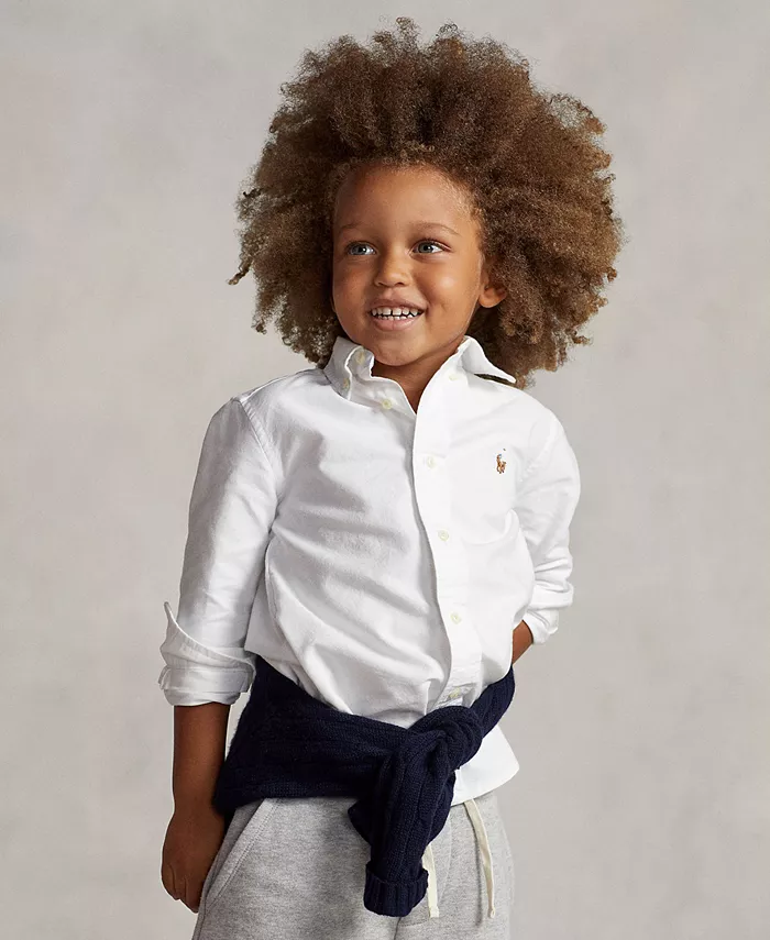 

Хлопковая оксфордская рубашка для малышей и мальчиков Polo Ralph Lauren, желтый