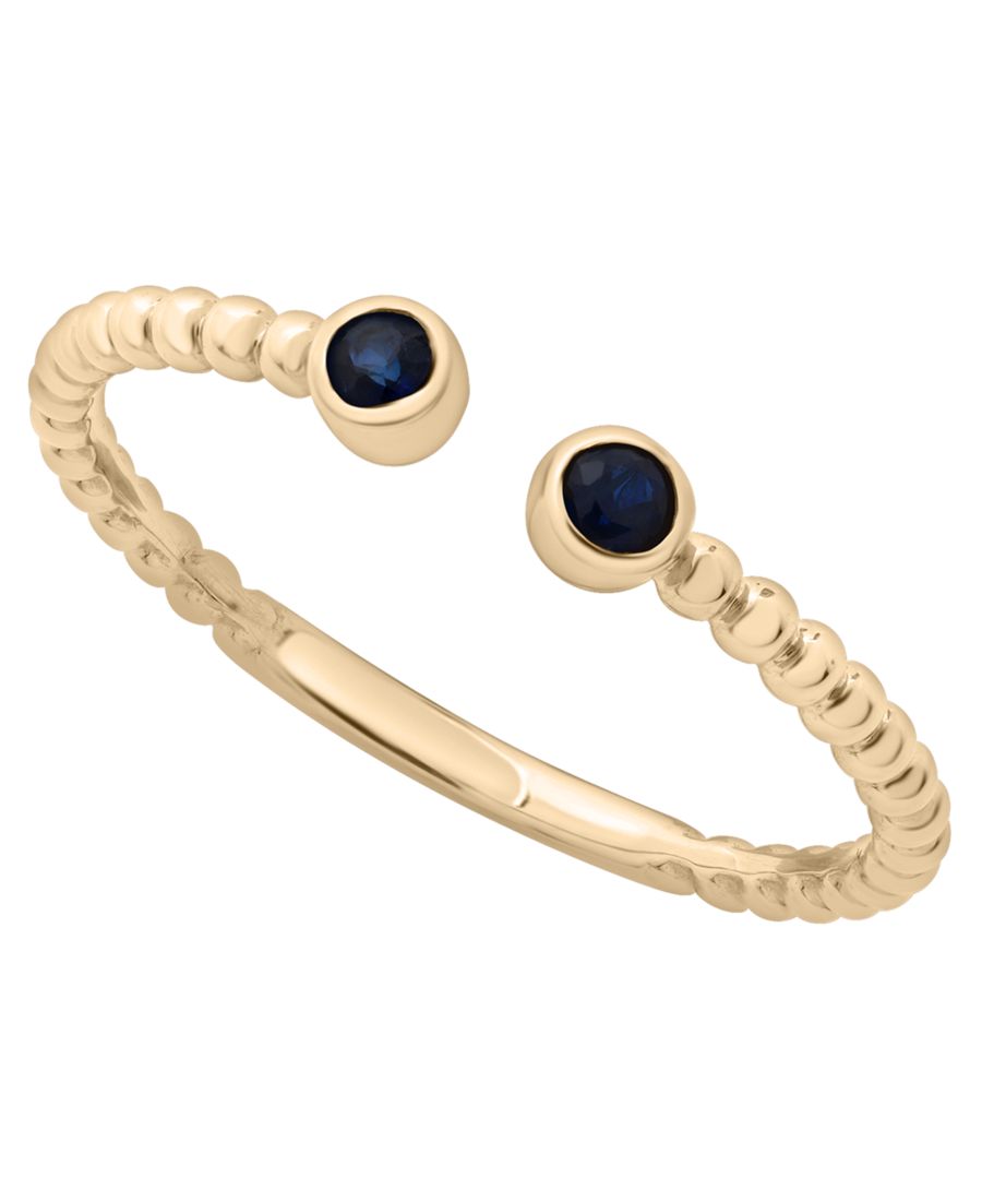 

Кольцо с синим сапфиром (1/10 карата) в оправе из стерлингового серебра с покрытием из 14-каратного золота Macy's, Yellow