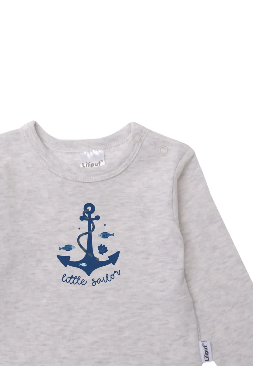 Рубашка Liliput с длинными рукавами "Little Sailor", в упаковке 2 шт., из мягкого хлопкового материала, серый — фото 3