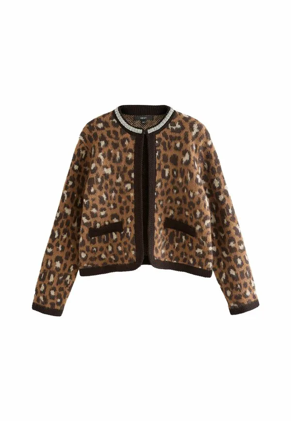 Кардиган с круглым вырезом и стандартным кроем Next, Leopard Animal