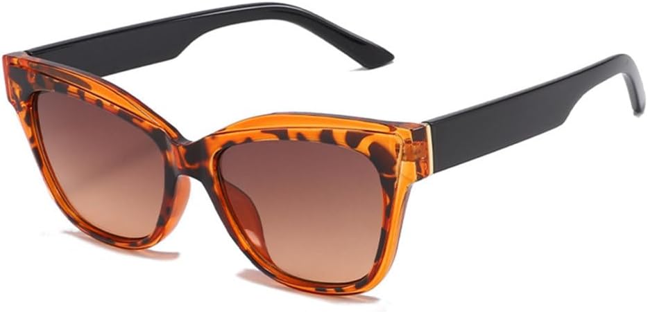 

Модные солнцезащитные очки для женщин, винтажные ретро-солнцезащитные очки для мужчин, женщин и дам, квадратные очки, повседневные, с защитой от УФ-излучения UV400 MTZJH, Leopard Tea