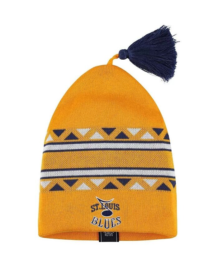 

Мужская золотая шапка-бини St. Louis Blues Reverse Retro с кисточкой adidas