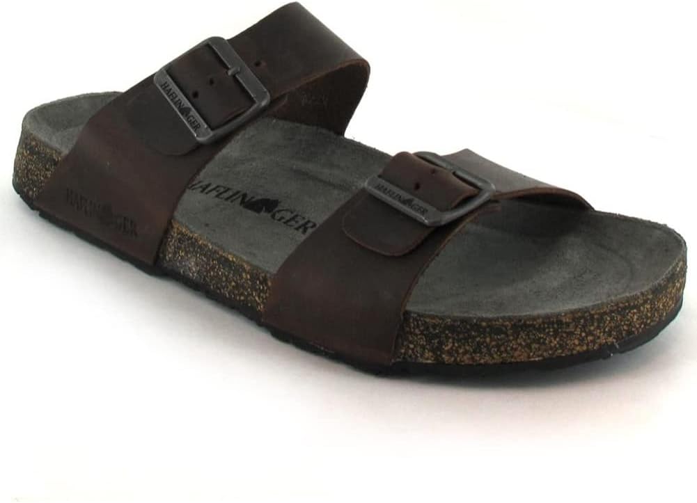HAFLINGER Andrea Elegant кожаные сандалии с резиновой подошвой и корковой латексной стелькой Unisex, коричневый — фото 3