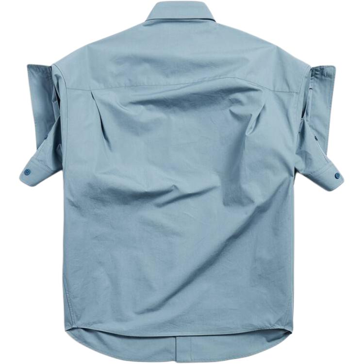 Рубашка Balenciaga Tucked Sleeve, серо-синий — фото 2
