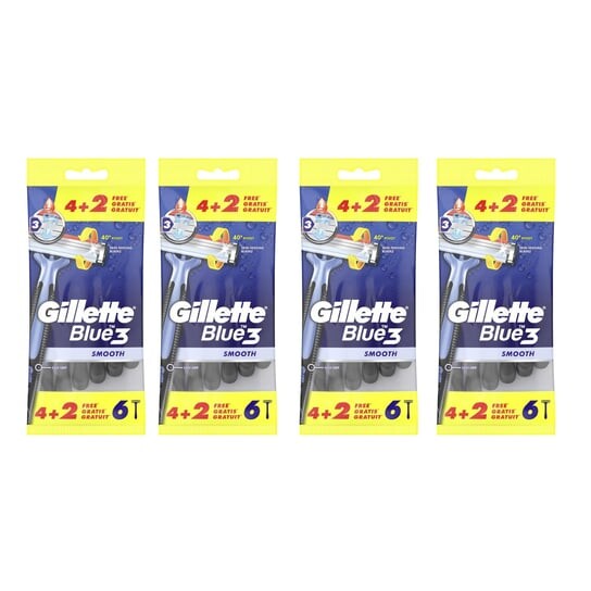 

4x GILLETTE Blue 3 Бритва гладкая 6 шт.