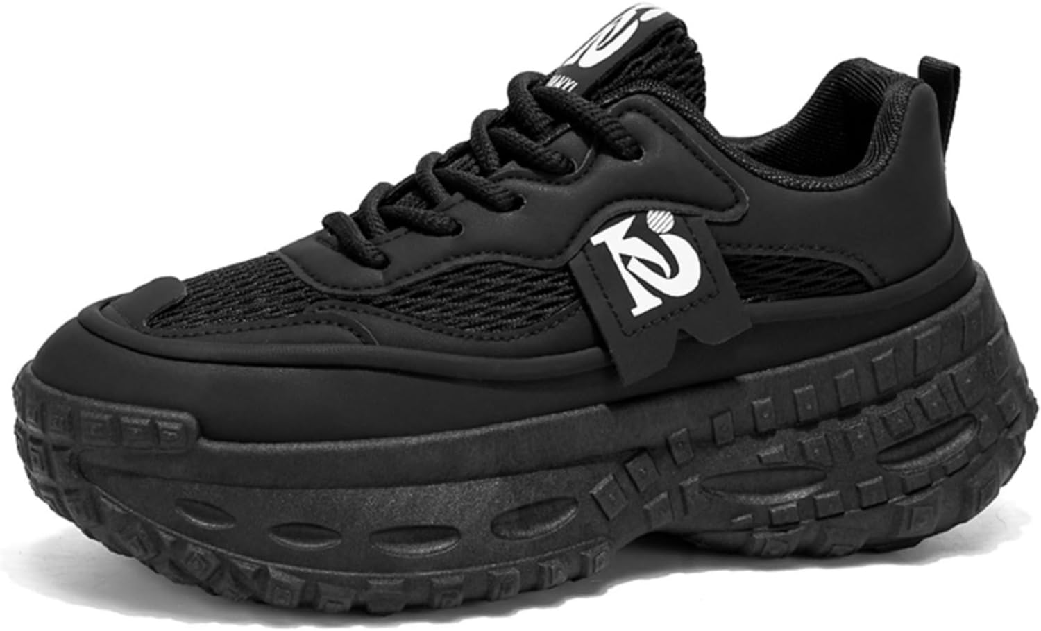 

Мужские кроссовки с массивной подошвой, повседневные спортивные обувь - модные для уличного стиля, досуга и ежедневных поездок Khwfjas, черный
