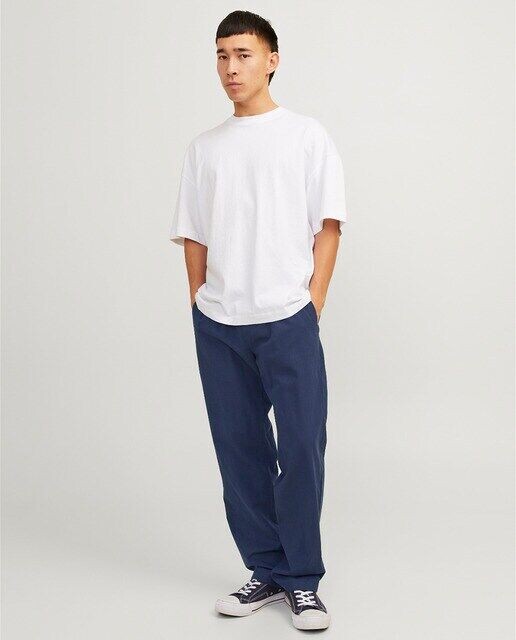 

Мужские льняные брюки на шнуровке Jack & Jones, темно-синий