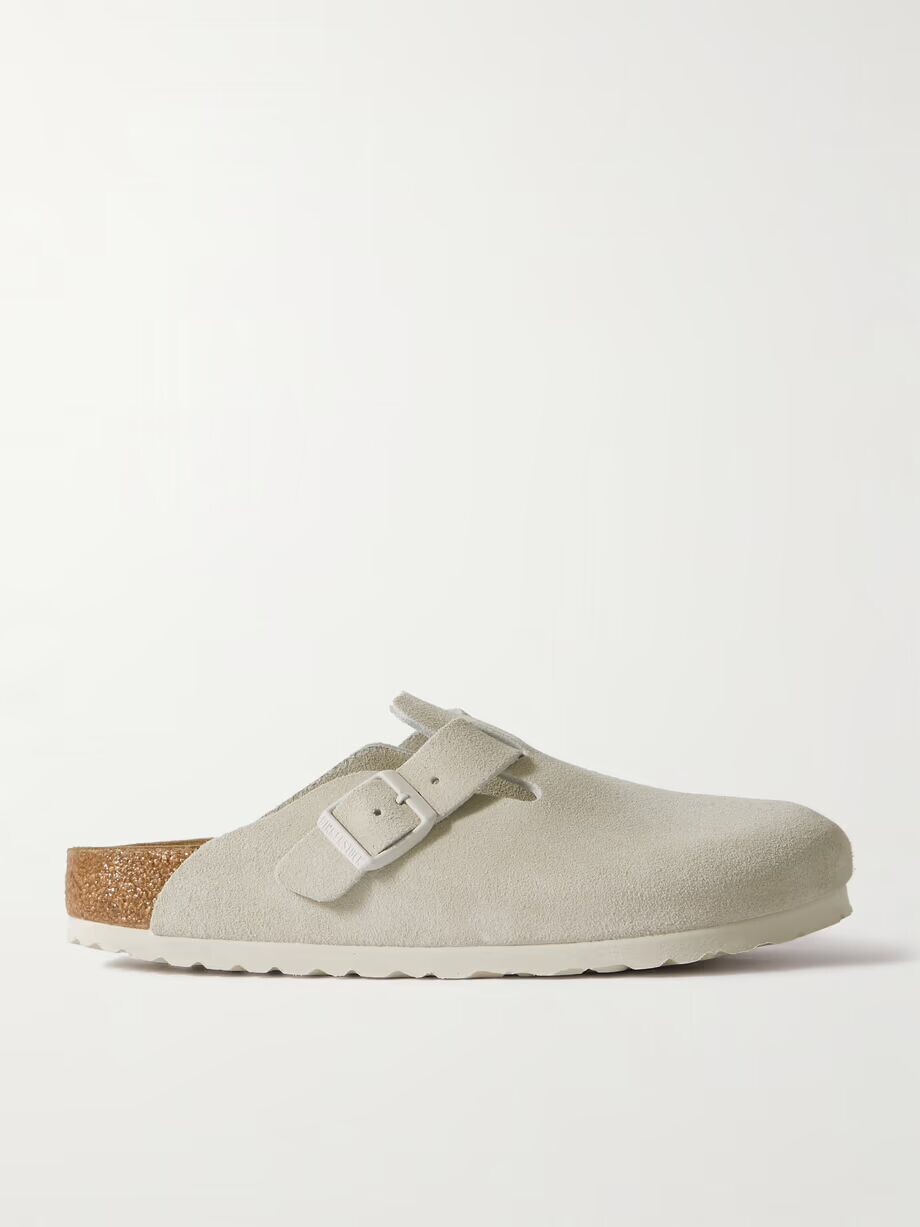 Бостонские замшевые сабо Birkenstock, белый
