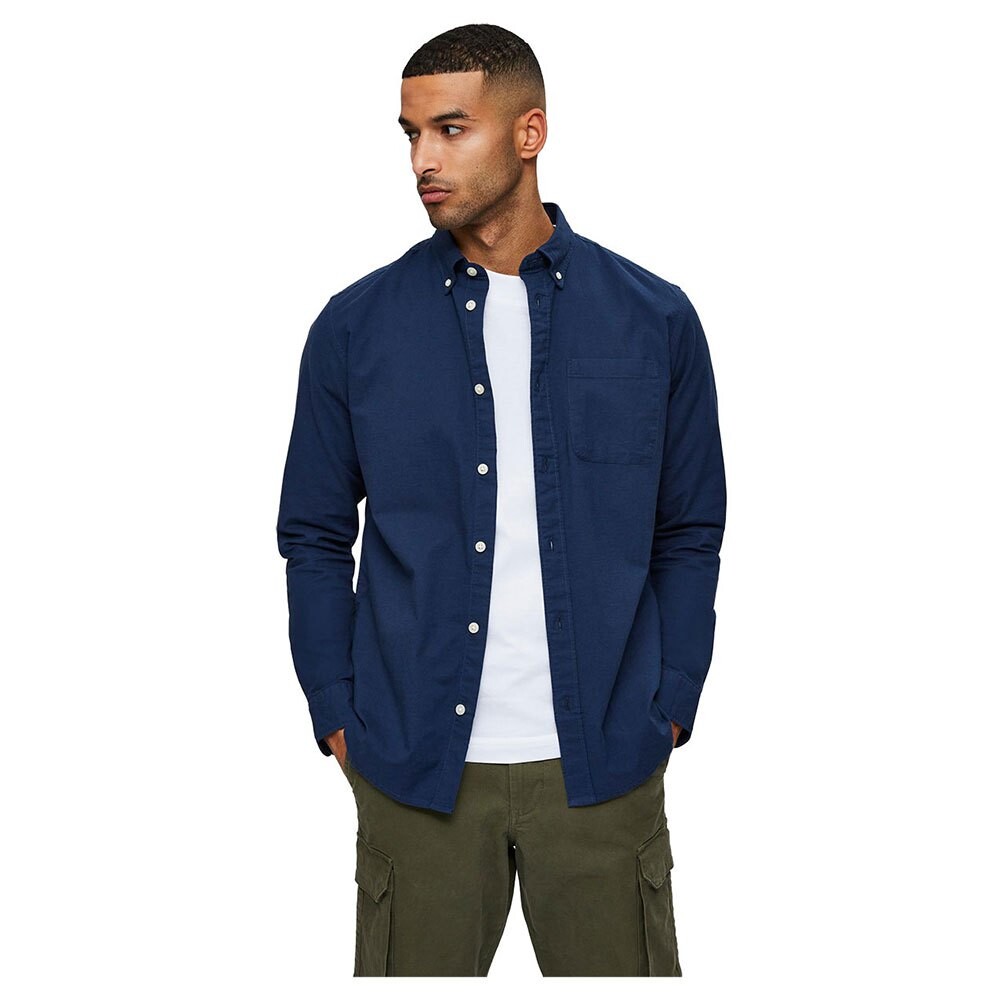 

Рубашка Selected Regrick Oxford Flex, синий