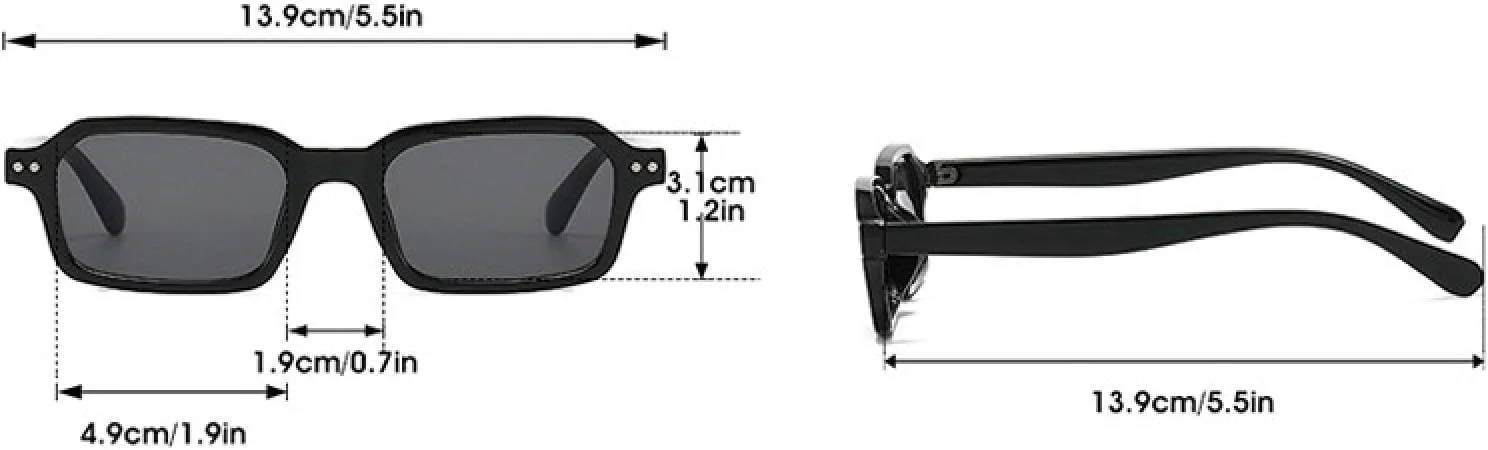 

Солнцезащитные очки в тонкой прямоугольной оправе для мужчин и женщин, винтажные, разноцветные, модные, роскошные, с защитой от УФ-излучения UV400 VVTWSSW, Brown-gray