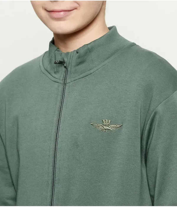 Толстовка regular fit Aeronautica Militare, зеленый — фото 4