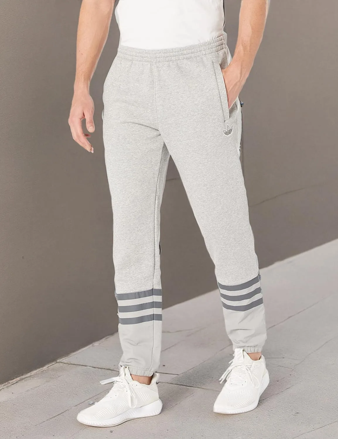 Мужские спортивные флисовые брюки Adidas Originals, серый — фото 3