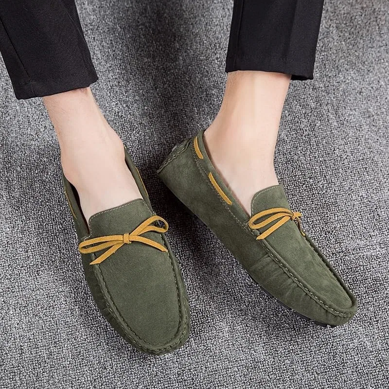 Мокасины мужские из замши, Loafers, темно-зеленый PUGHGAETZF — фото 2
