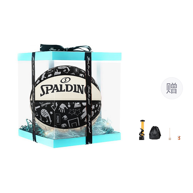 

SPALDING Граффити резиновый баскетбольный мяч black white размер 7 тренировочный unisex Китай