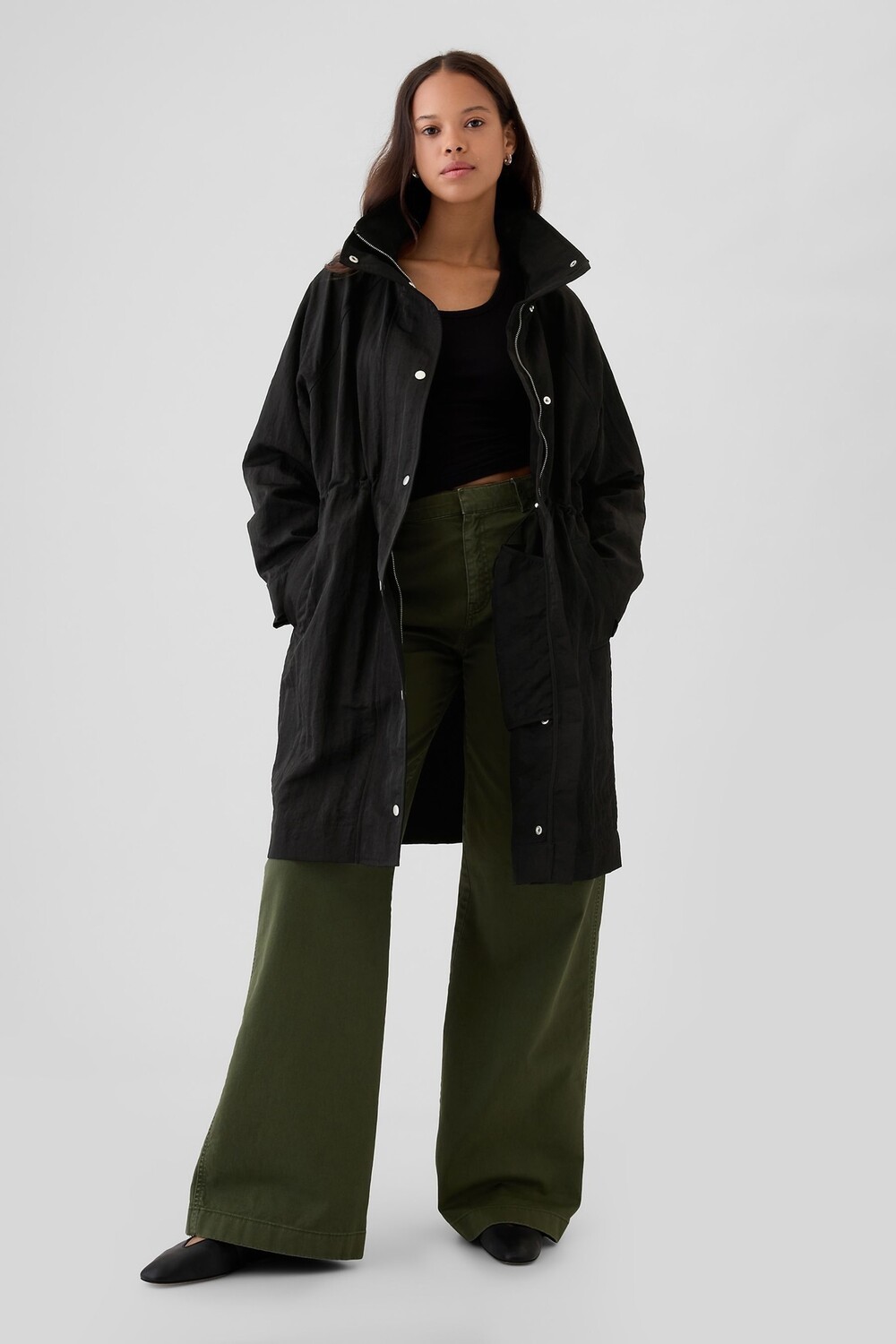 

Куртка парка из нейлона Gap, черный