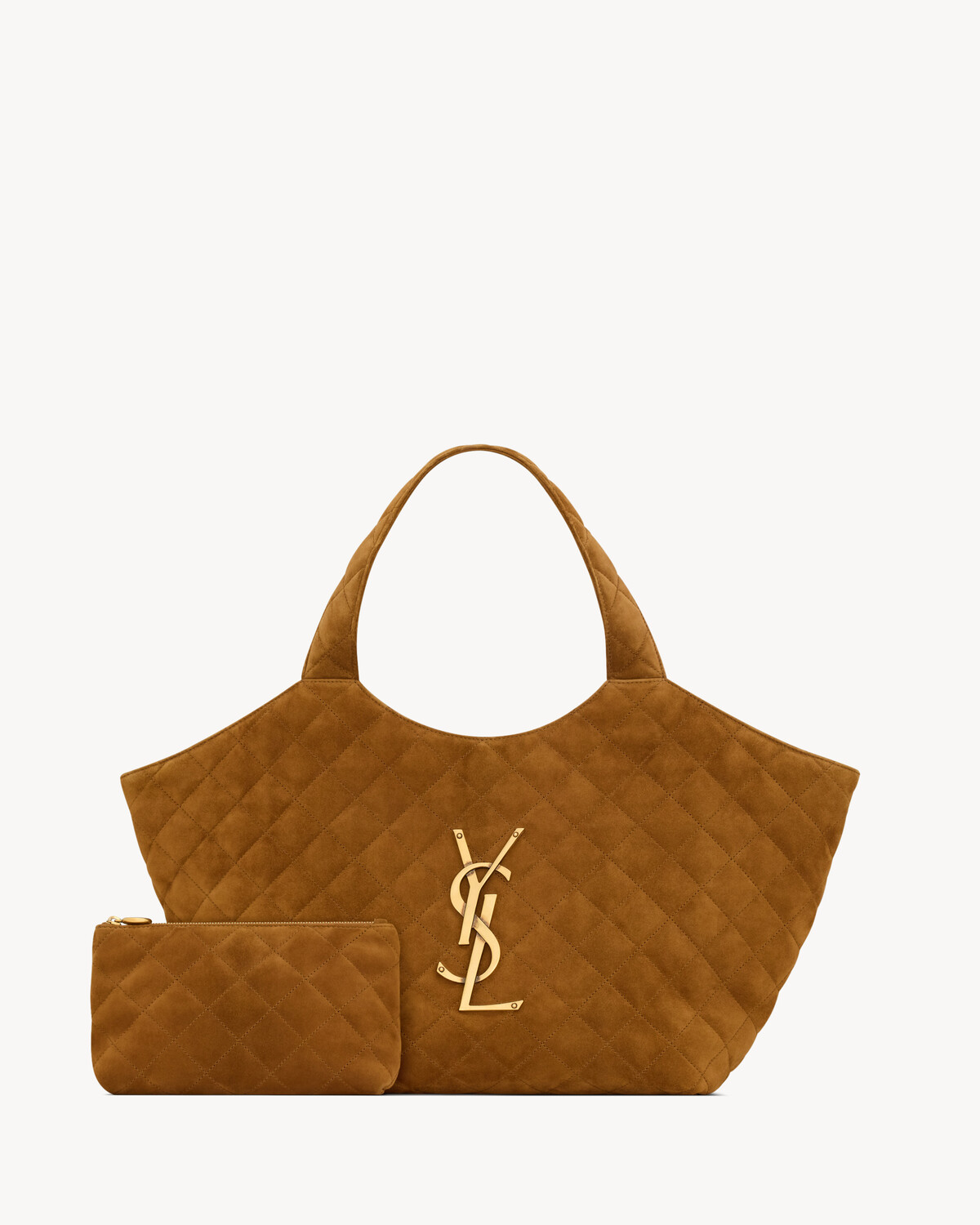 Знаковая сумка ICARE в универсальном среднем размере Saint Laurent, коричневый — фото 3