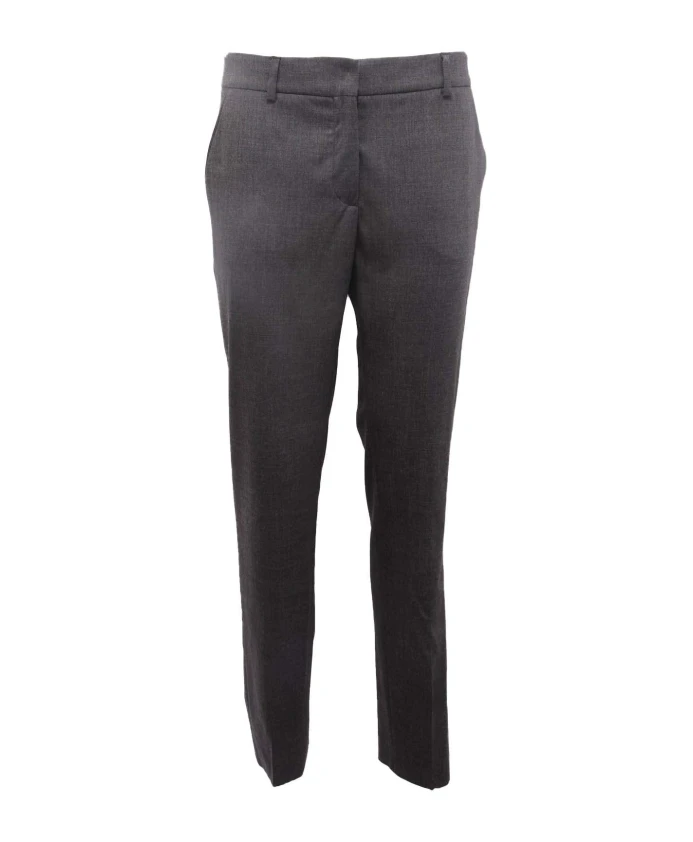 

Шерстяные брюки с эластичным поясом Incotex, серый