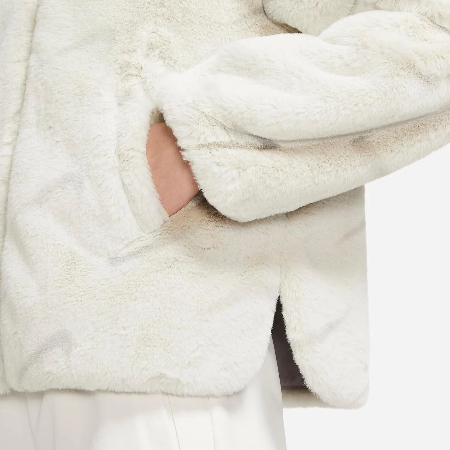 Куртка Nike Faux Fur Aop Swoosh, Light Bone/Light Iro — фото 4