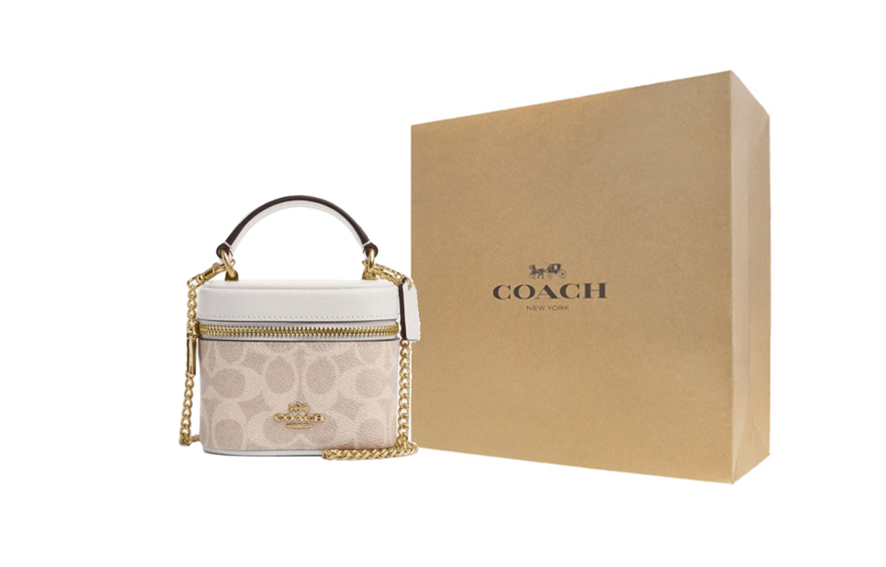 

COACH Мини-сумка через плечо из лакированного полотна