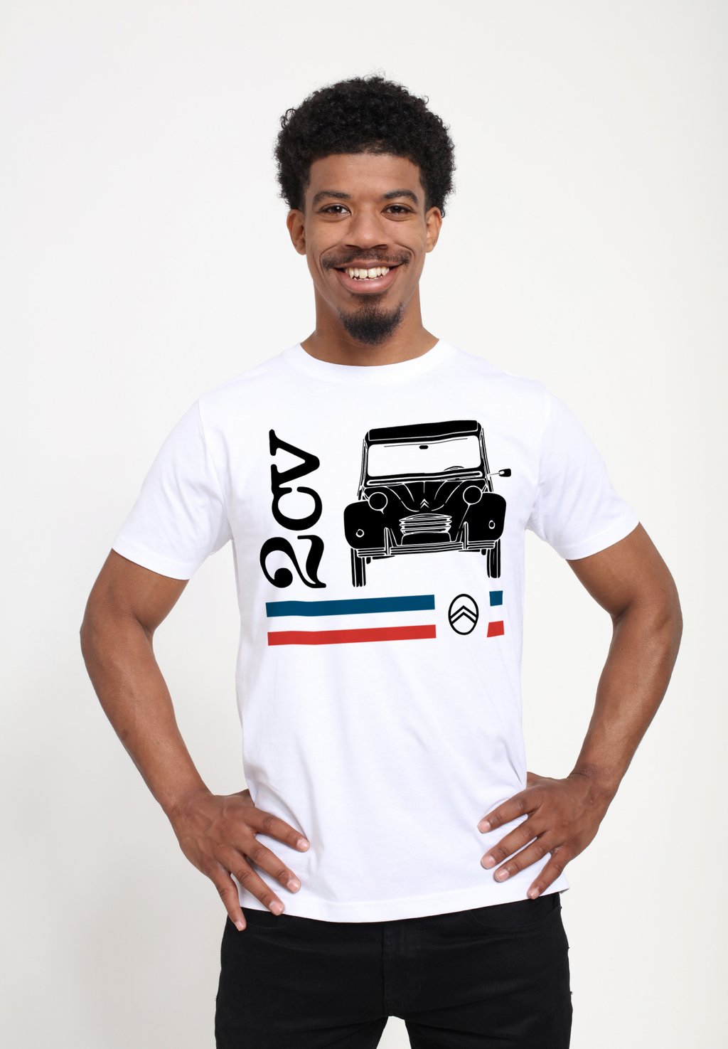 

Футболка с принтом CITROEN 2CV RACING STRIPES Henry Tiger, белый