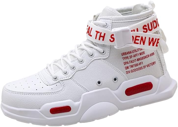 

Мужские модные кроссовки на высокой подошве, прогулочные, спортивные, повседневные, стильные мужские скейтбордические кроссовки Hhhchpm, белый/красный