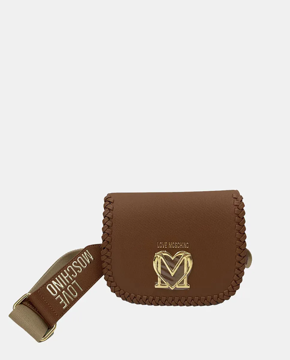 

Сумка-кроссбоди с клапаном и магнитной застежкой Love Moschino, коричневый