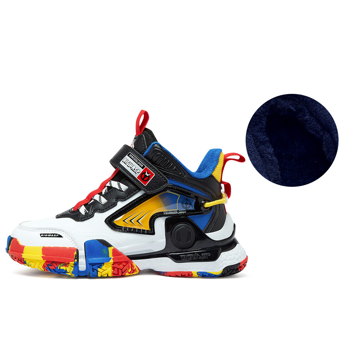Детские баскетбольные кроссовки Kids Low-top White/Red Big Wasp, белый/красный — фото 2