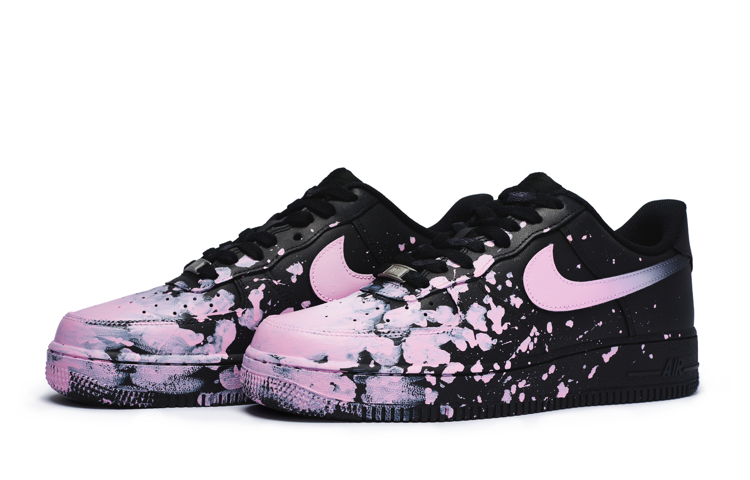 Nike Air Force 1 07 противоскользящие износостойкие низкие скейтерские кроссовки унисекс черно-розовые, цвет Black Pink — фото 4