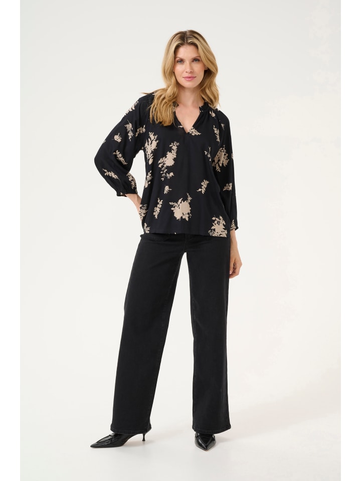 

Блузка Kaffe, цвет black/brown flower print