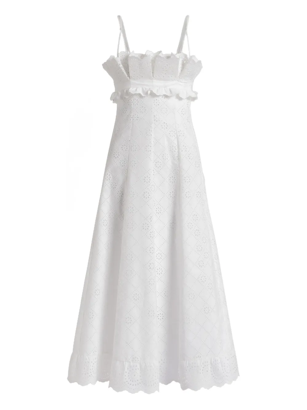 

Платье с оборками и люверсами Alberta Ferretti, белый