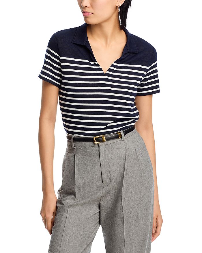 

Трикотажный поло с полосками rag & bone, синий