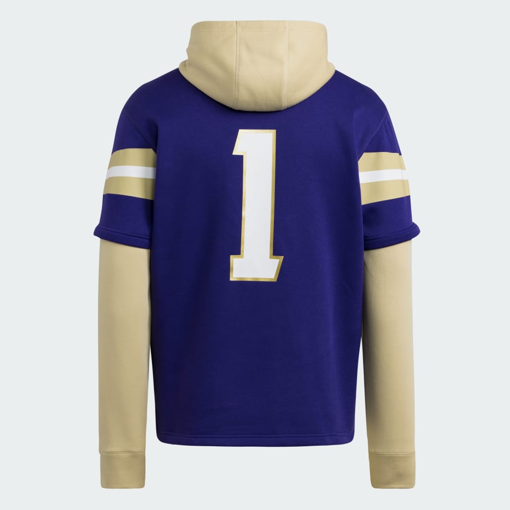 Спортивное худи Adidas Washington Huskies Football Jersey Hoodie, цвет Team College Purple/White/Team Sand — фото 2
