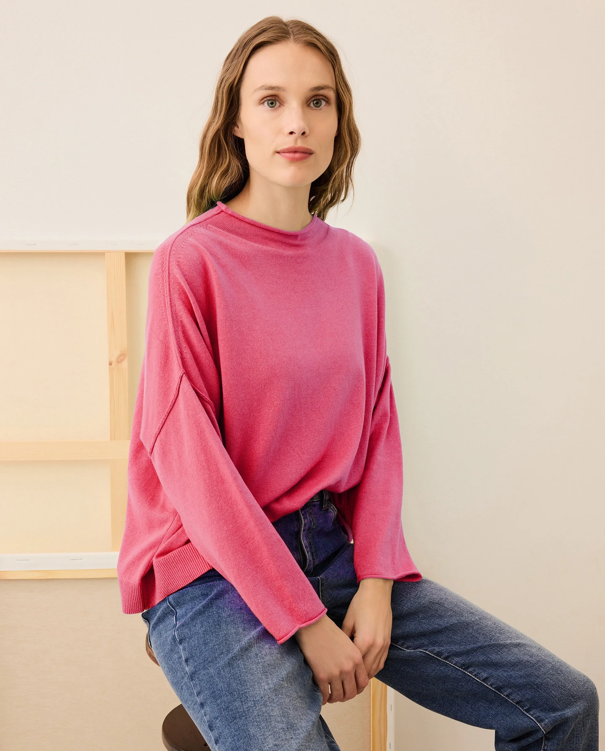 

Женский свитер с воротником-чулок Stella Rittwagen, синий