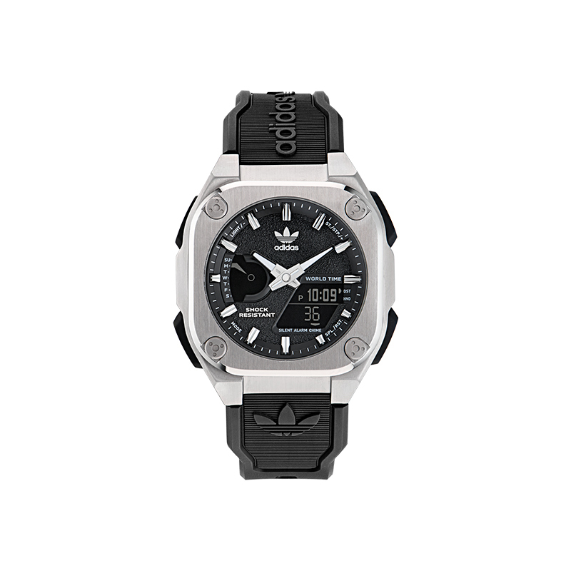 

Adidas Originals Кварцевые наручные часы 45 мм, черный циферблат, унисекс