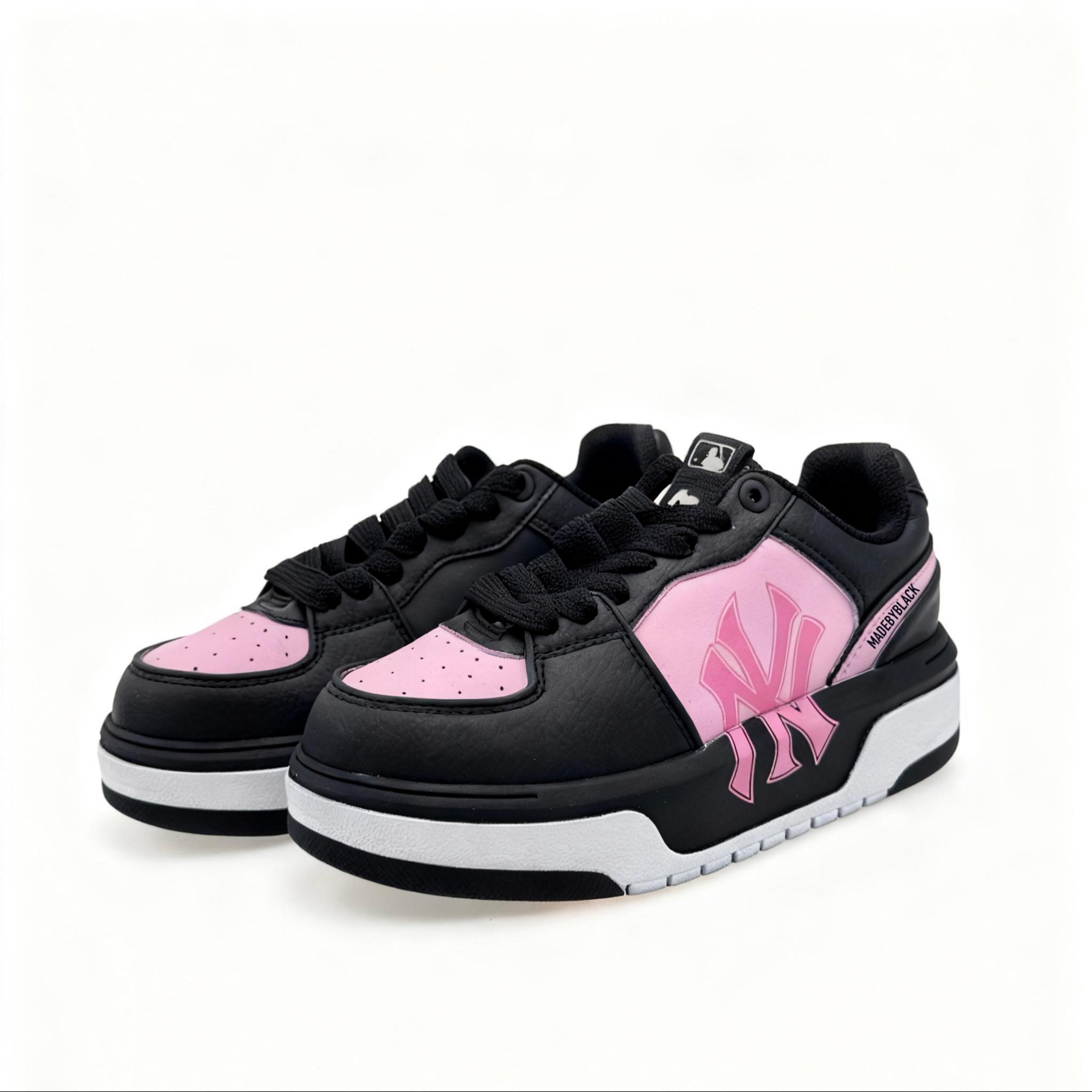 Массивные лоу-топ скейтборд кроссовки Unisex White Pink MLB, черный — фото 4