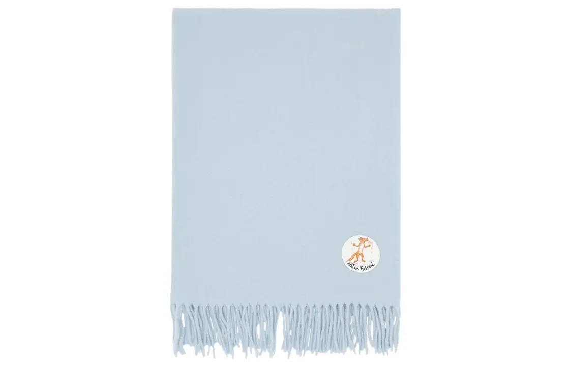 

Maison Kitsune Вязаный шарф унисекс небесно-голубой, Sky Blue