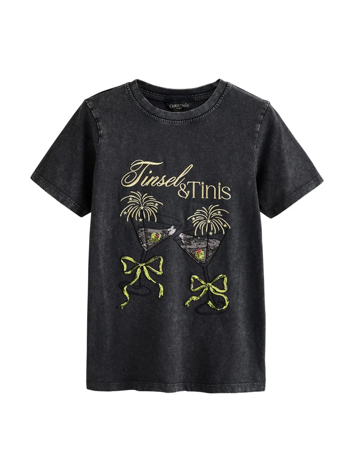 Футболка 'Tinsel Tinis' Next, Anthracite