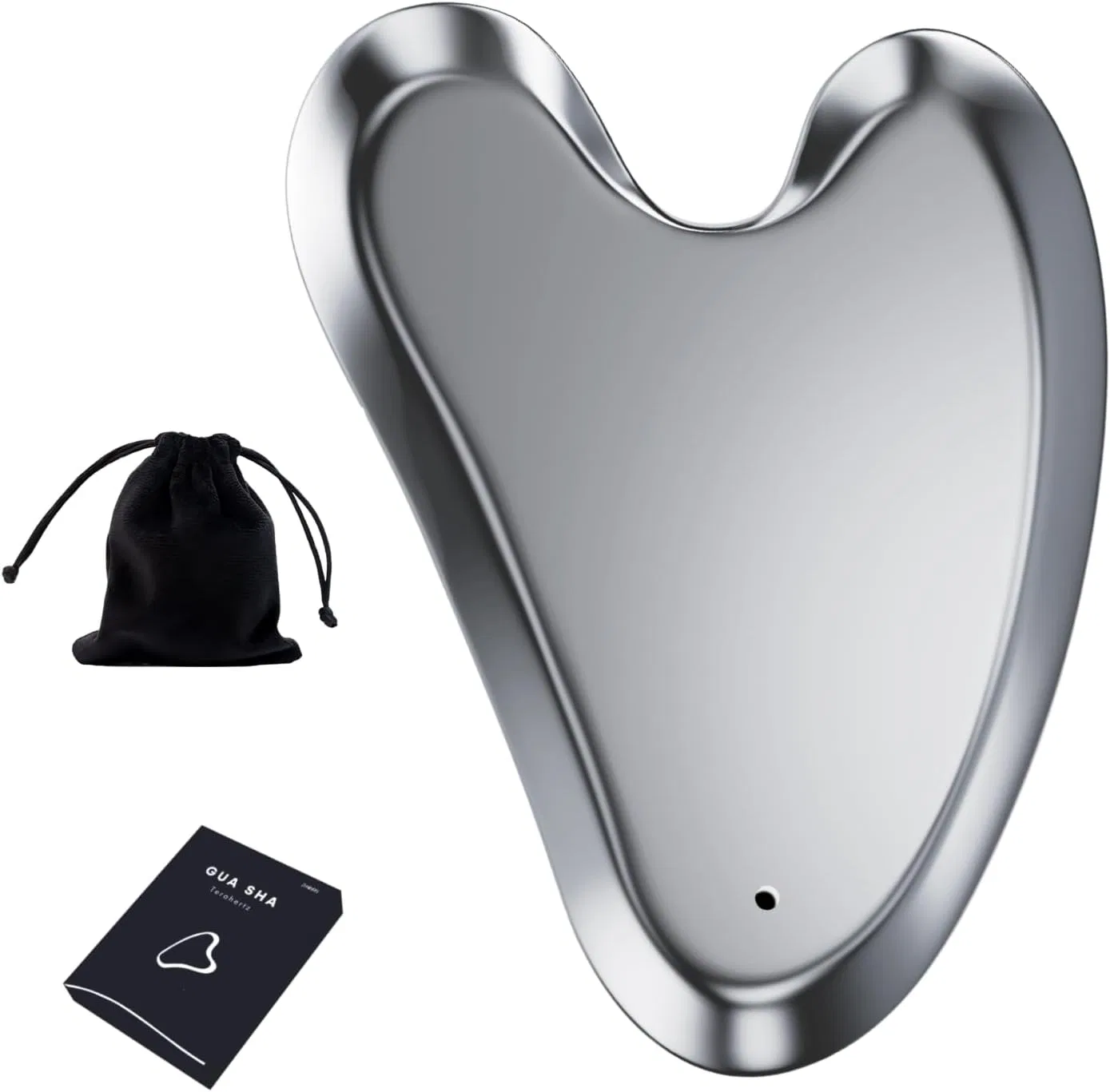 Массажер для лица Gua Sha Terahertz ZminRN, серебристый
