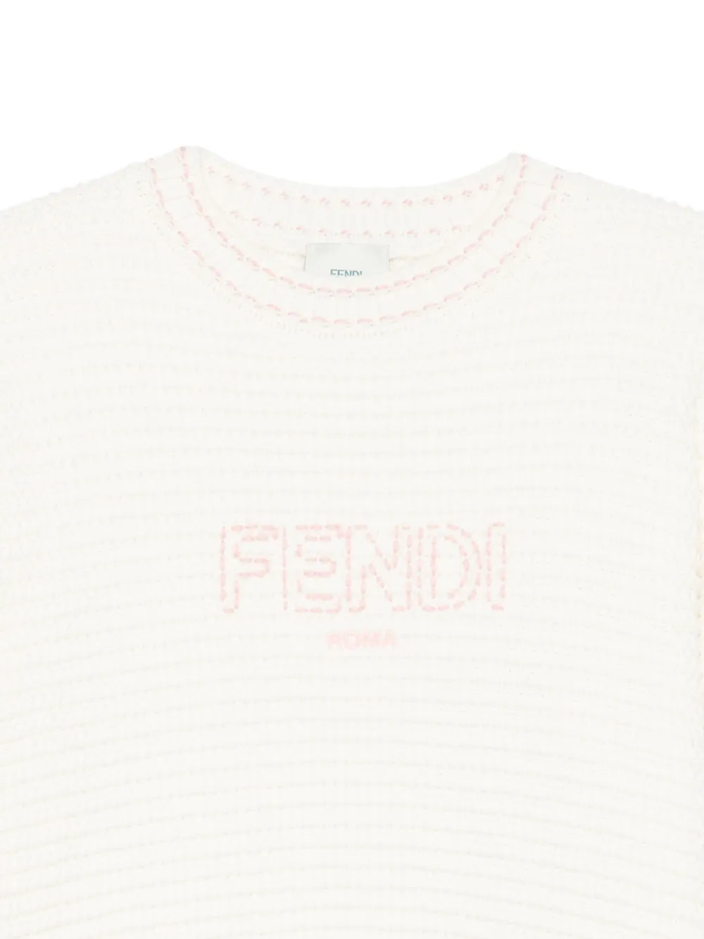 Свитер с вышитым логотипом Fendi Kids, белый — фото 3