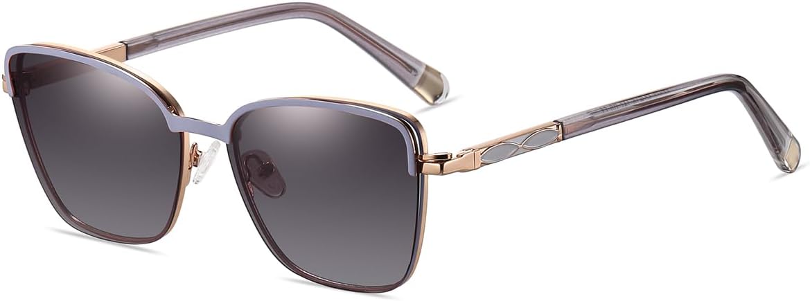 

Магнитные поляризованные солнцезащитные очки с зажимом, металлические очки «кошачий глаз» для вождения, защита от синего света, модные солнцезащитные очки для женщин weiyuchen, Purple Blue Gold