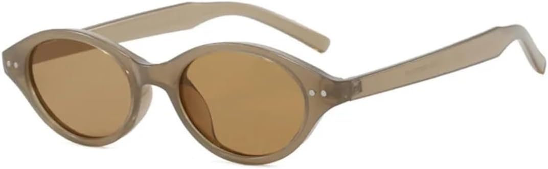 

Модные женские солнцезащитные очки в маленькой овальной оправе с роскошными заклепками, мужские солнцезащитные очки для активного отдыха и путешествий, защита от УФ-излучения UV400 VVTWSSW, Jelly Tea Tea