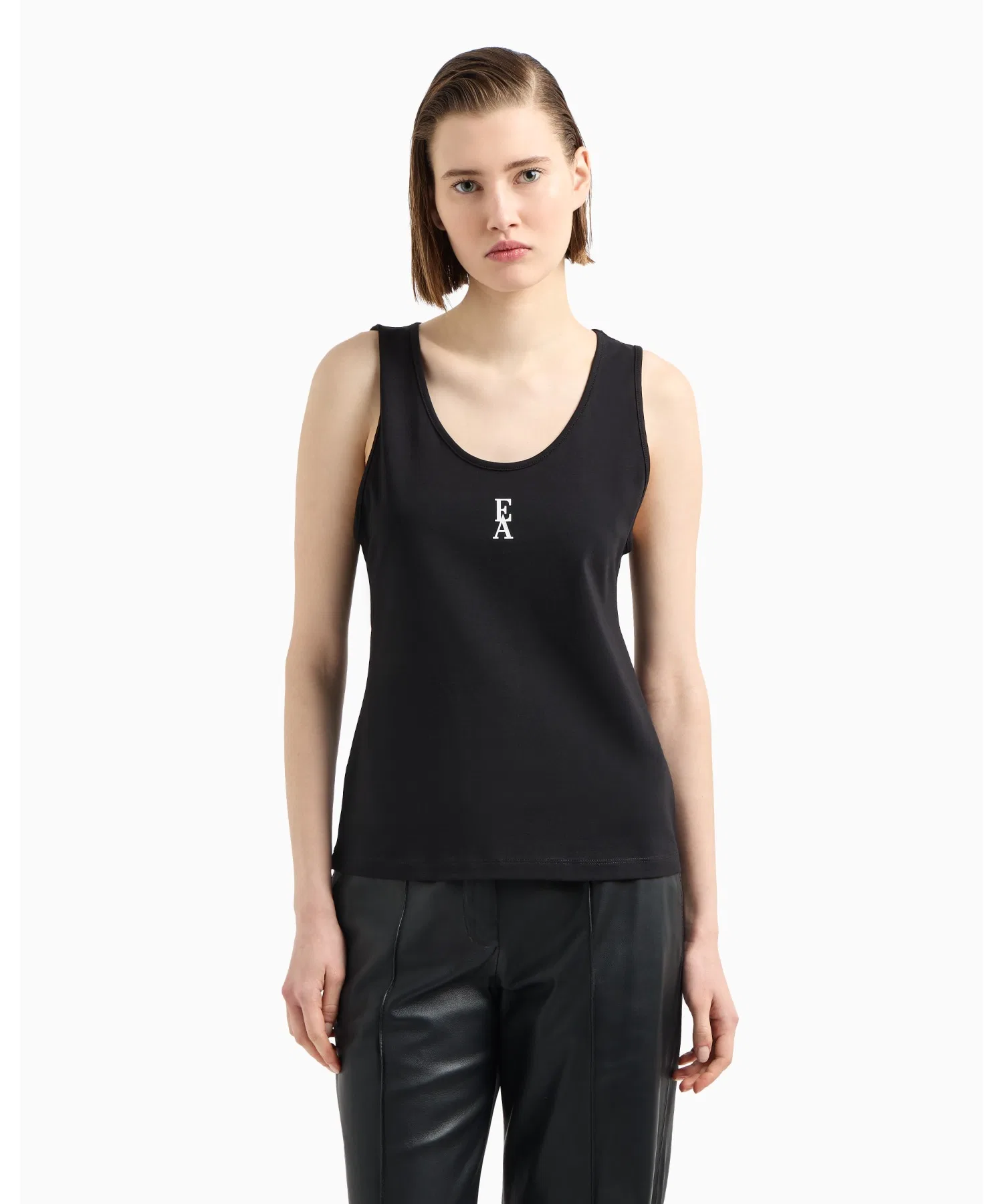 【Emporio Armani】Топ из эластичного хлопкового трикотажа с логотипом